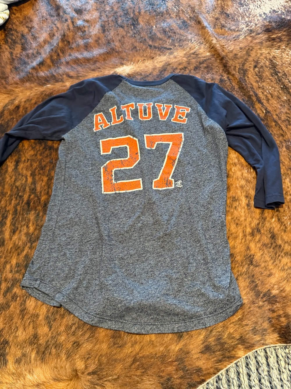 Houston Astros Jose Altuve #27 Majestic Threads MLB T-Shirt Womens Large